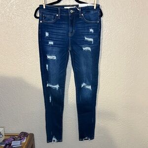 KanCan Dark Blue Distressed Skinny Jeans nwt